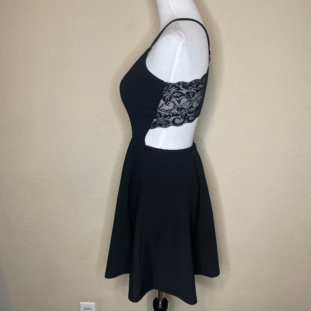 Xtraordinary Goth Coquette Lace Back Cutout Fit & Flare Mini Dress Size 5 - Picture 5 of 12